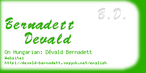 bernadett devald business card